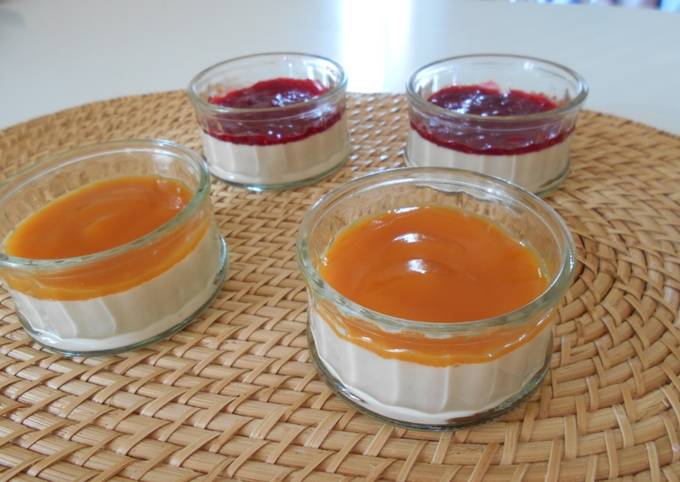 Steps to Make Panna cotta abricot ou framboise