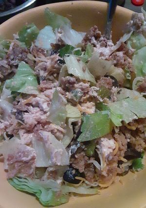 A picture of Healthy taco salad.