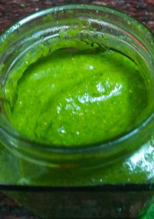 A picture of Raw Mango and Coriander Chutney.