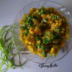 A picture of Ridge gourd- moong dal subzi.