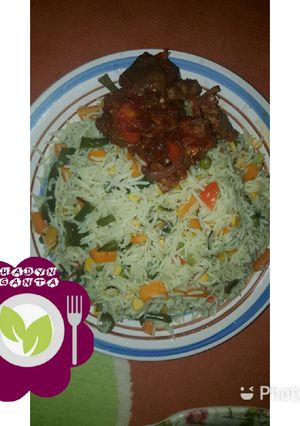 A picture of Basmati fried rice.