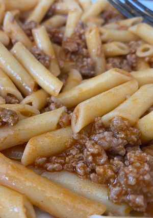 Una foto de Macarrones con carne picada