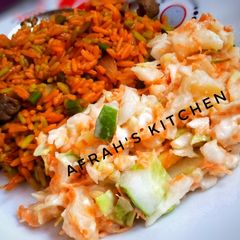 A picture of Fried rice da potatoes salad.