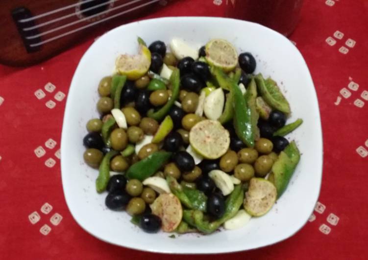 Mixed Olives and Garlic Salad.