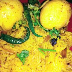A picture of Egg Briyani.