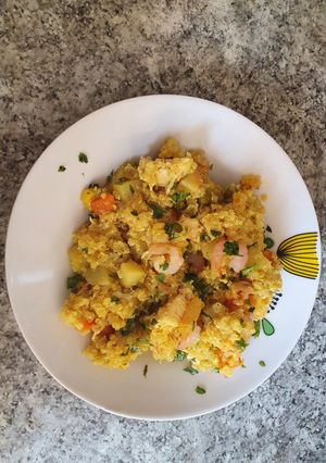 Una foto de Charquicán de pollo y quinoa..