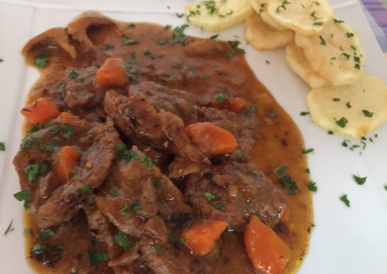Fricandó de ternera con setas