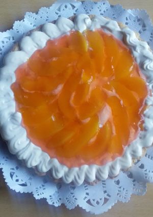 Una foto de Tarta de durazno con crema!!!