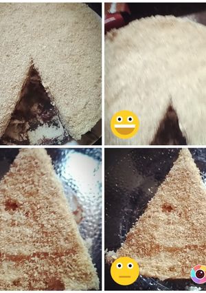 صورة لوصفة كيكه ام علوش بجوز الهند المحمص 🤤