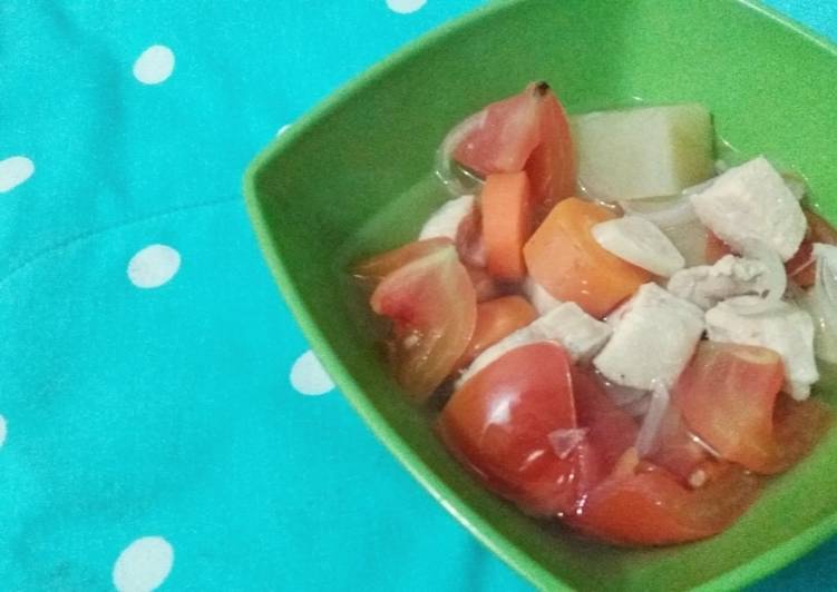 Steps to Prepare Super Quick Homemade Chicken and Tomato Soup