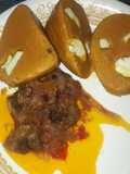 Moi moi with beef sours