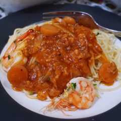 รูปของ Spaghetti udang sosis ala mimil