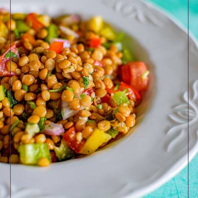 Ensalada de lentejas de bote fresquita y nutritiva ☀😎-image