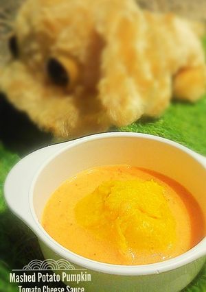 Foto resep [MPASI 10M+] Mashed Potato Pumpkin w' Tomato Cheese Sauce