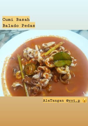 Foto resep Cumi basah balado pedas manis