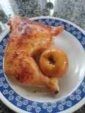Muslo de pollo al horno con manzana