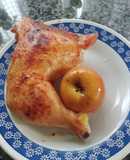Muslo de pollo al horno con manzana