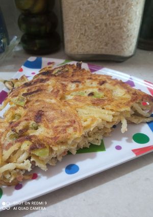 Una foto de Tortilla de pasta amanecida