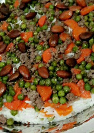 صورة لوصفة رز بالبازلاء والجزر 😋😋