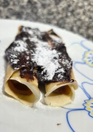 Una foto de Panqueques con crema de chocolate
