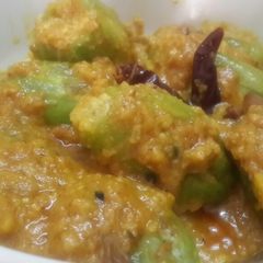 A picture of Bharwa parwal(Stuffed pointed gourd).