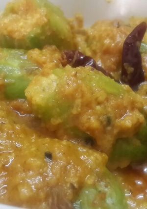 A picture of Bharwa parwal(Stuffed pointed gourd).