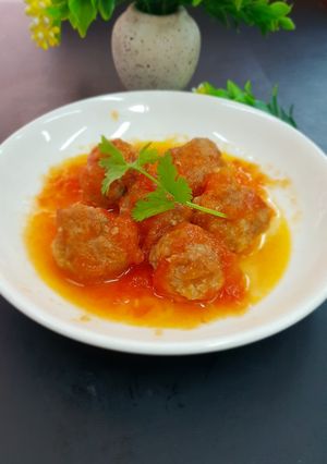 Hình của món Xíu mại sốt cà chua.