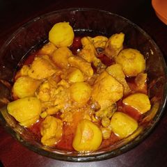 A picture of Chicken potatoes curry.