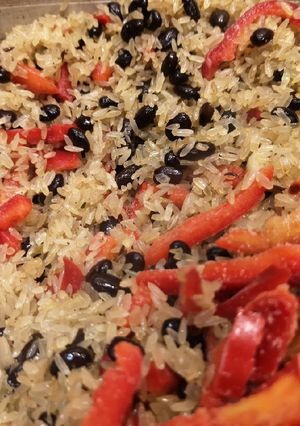 A picture of Cuban congri rice.