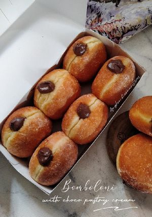 Foto resep Bomboloni filling Choco Pastry Cream (1x proofing)