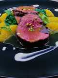 Filetto di manzo con salsa d'arance e crema di gorgonzola
