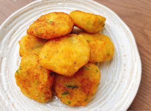 Hình của món Chả viên khoai tây bí đỏ.