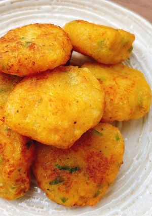 Hình của món Chả viên khoai tây bí đỏ.