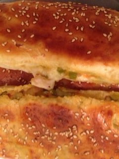 صورة لوصفة خبز محشي بعجينة قطنية خفيف وبنيييين