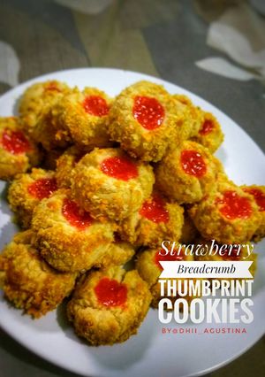 Foto resep Strawberry breadcrumb thumbprint cookies