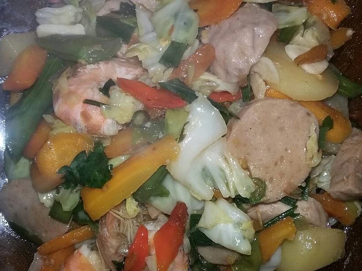 Langkah Gampang Membuat Resep Tumis sayur udang bakso yang  Bikin Ketagihan Anti Ribet, Mantap