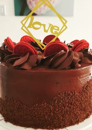 A picture of Chocolate Cake with Fudge Frosting.