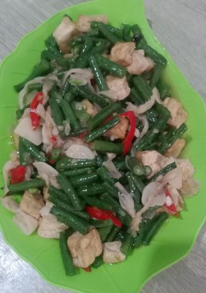 Foto resep Tumis kacang panjang,jamur tiram dan tahu