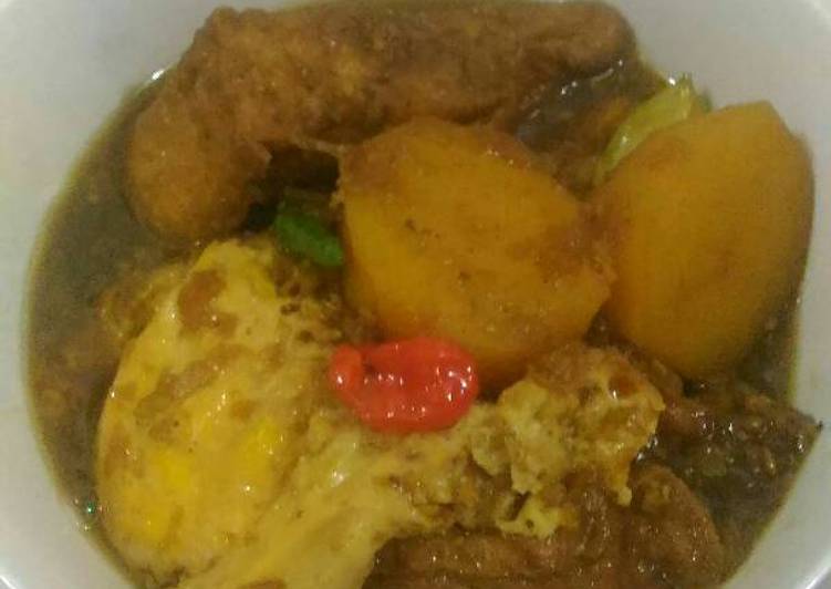 Semur tahu, kentang, telur