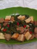 Tumis Daun Pakis Baso Fish Cake