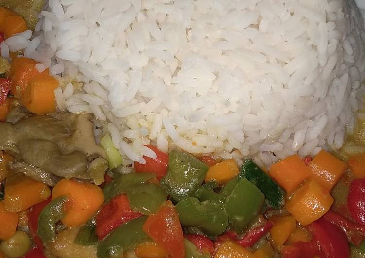 Recipe of Speedy Rice and chicken curry sauce with coconut milk