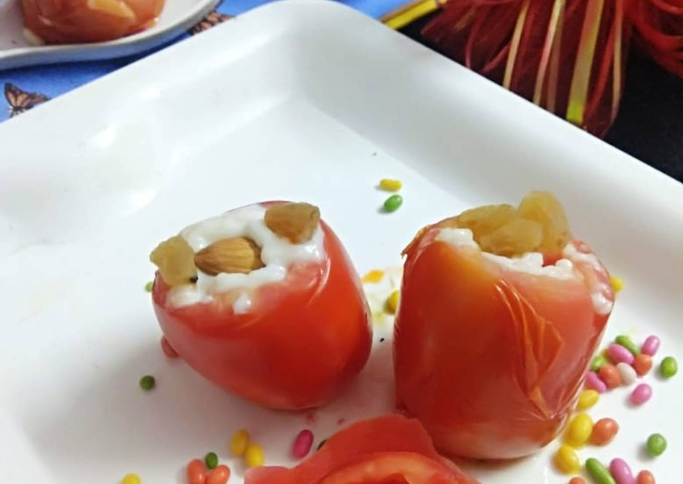 Baked Tomatoes with Rabdi