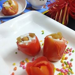 A picture of Baked Tomatoes with Rabdi.