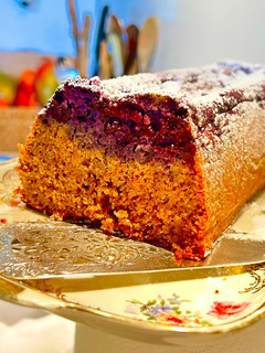 Una foto de Pastel de almendra y arándanos sin gluten