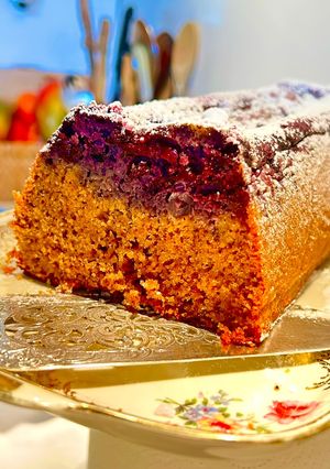 Una foto de Pastel de almendra y arándanos sin gluten