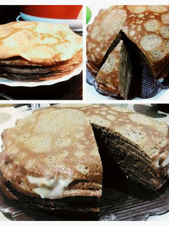 Foto resep Chocolate Mille Crepe Cake dengan Vla Instan
