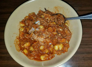 A picture of Pozole (Mexican Hominy Stew).