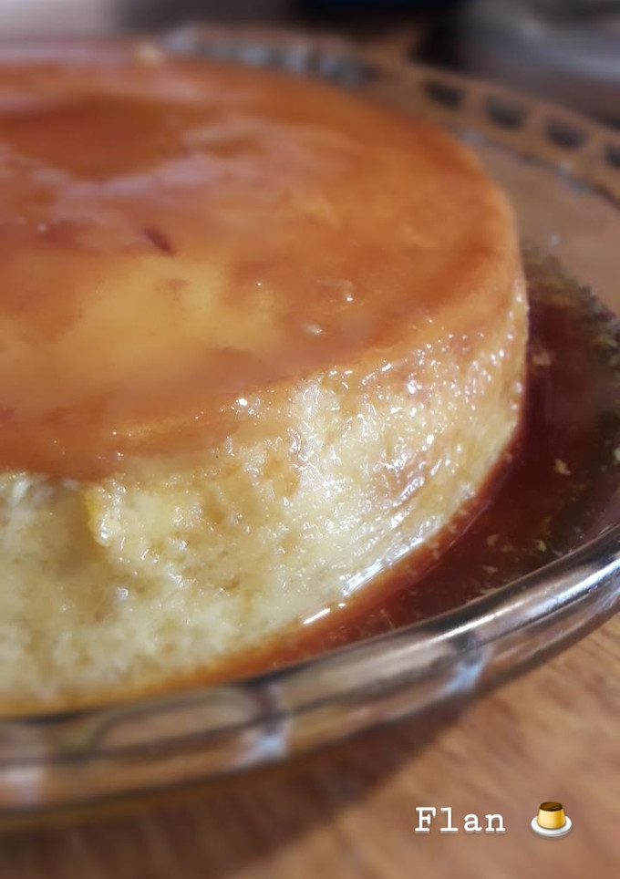 Una foto de Flan de leche en polvo