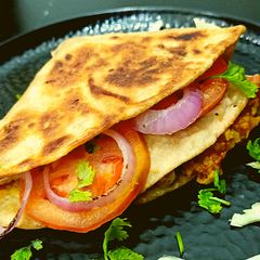 A picture of Roti wrap | Aloo gobhi roti wrap.