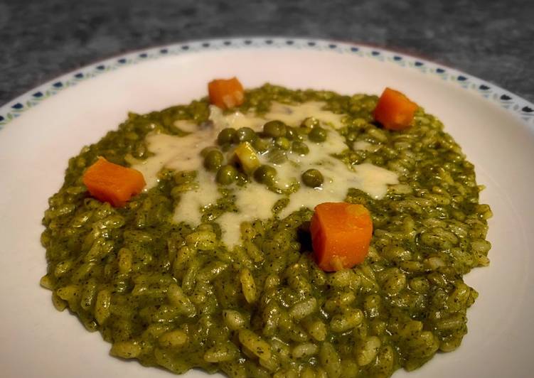 Risotto alla crema di piselli e spinaci 🥬🎃